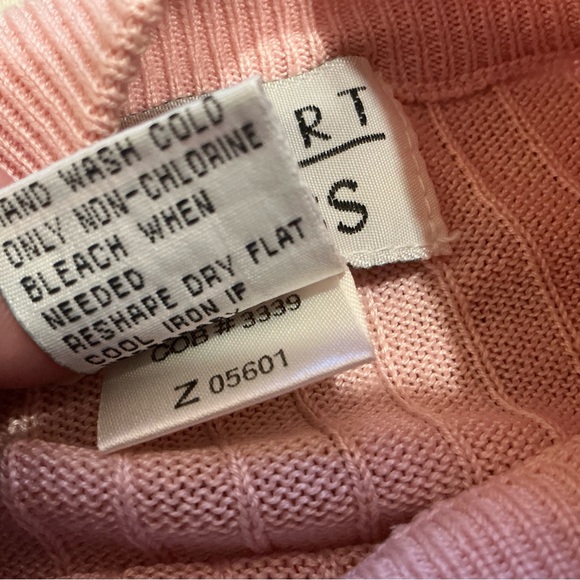 Bill blass vintage 100% silk women’s funnel neck pullover sweater pink size XL - Picture 6 of 6